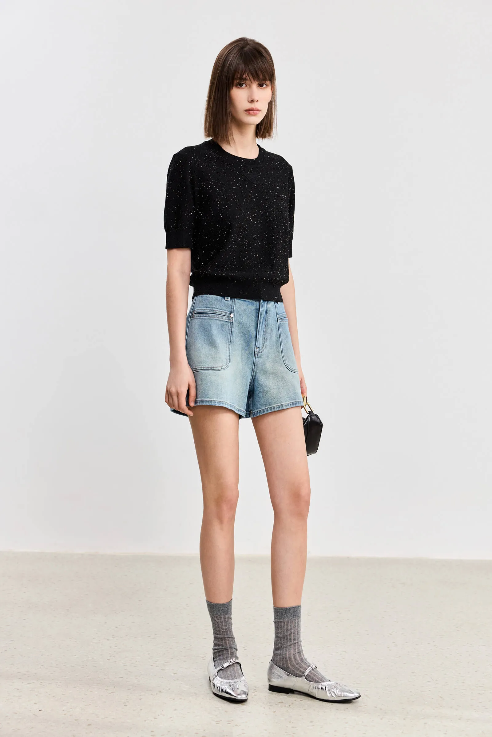 LILY High-Waist Pocket Denim Shorts