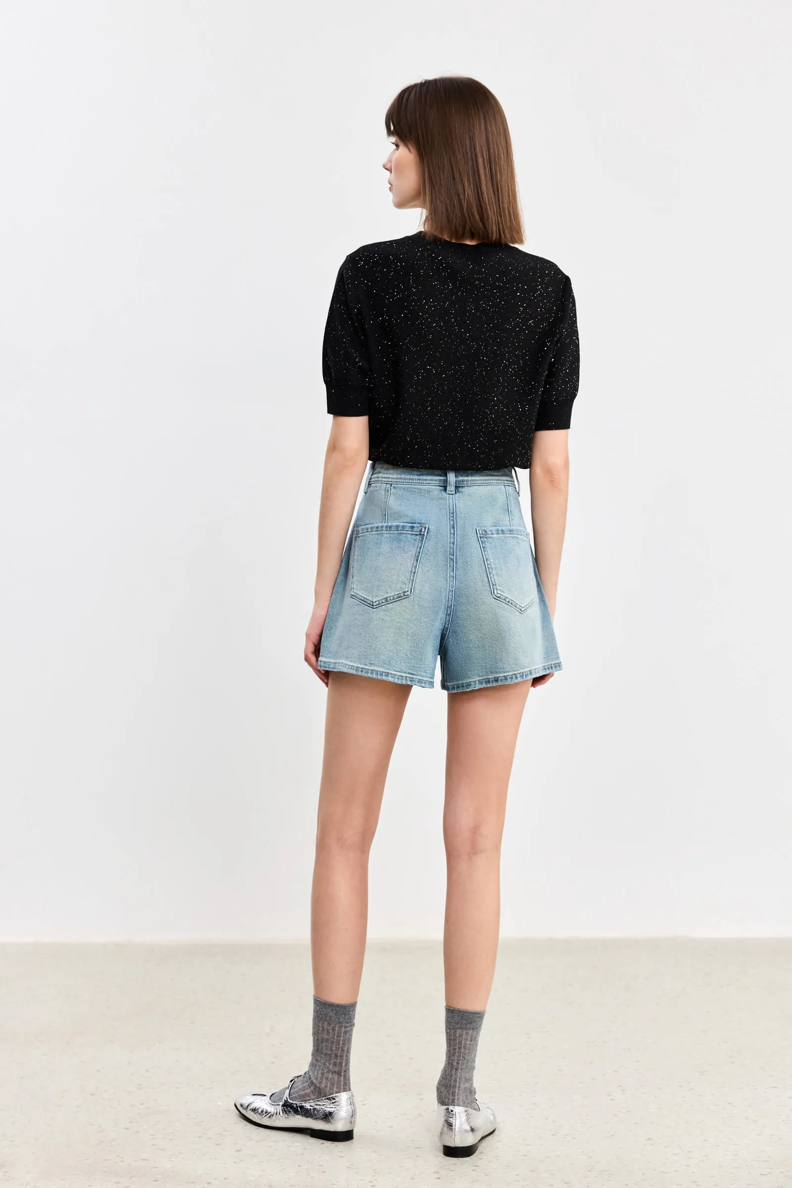 LILY High-Waist Pocket Denim Shorts