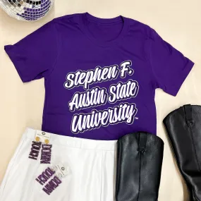 Lumberjack Game Day | Stephen F. Austin State University Short Sleeve Graphic Tee in Purple