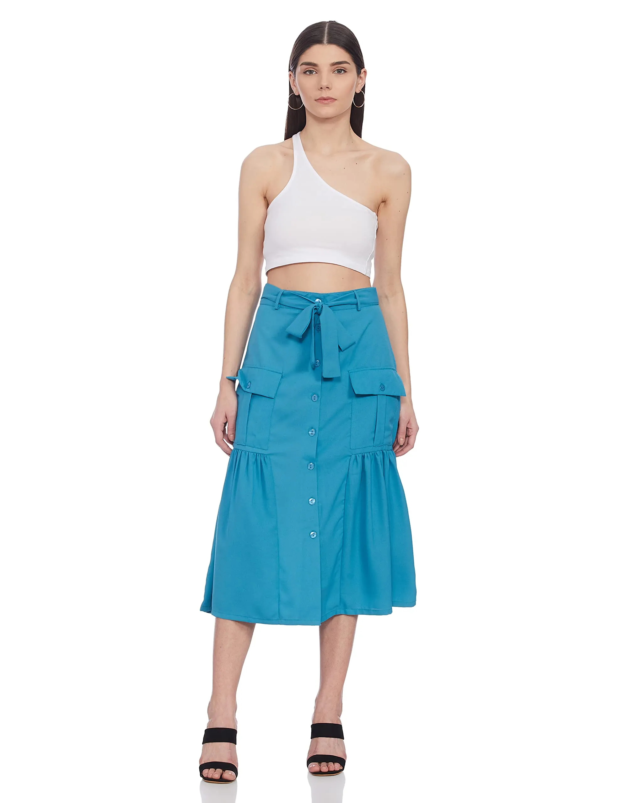 Marie Claire Polyester Western Skirt (Aqua)