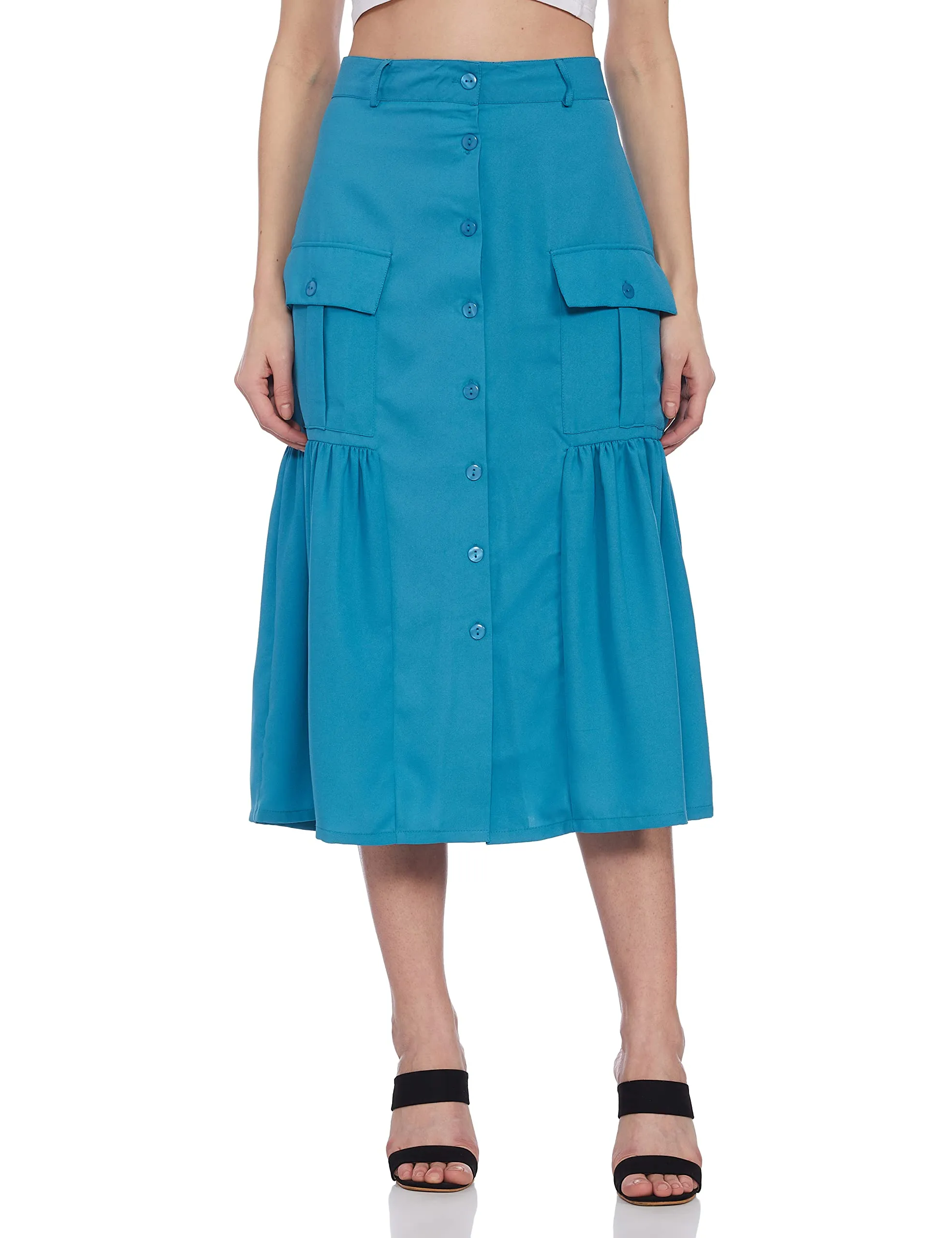 Marie Claire Polyester Western Skirt (Aqua)