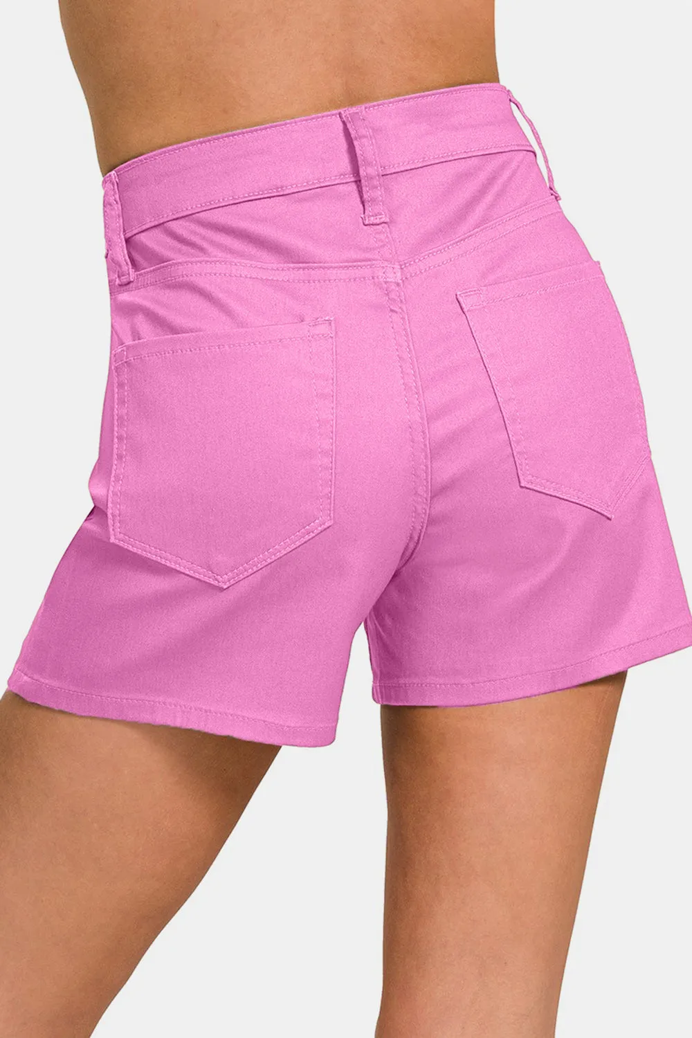 Mauve High Waist Denim Shorts