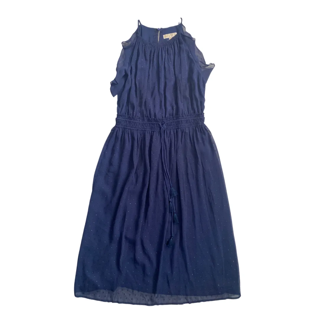 MICHAEL KORS Chiffon Midi Maxi Dress Navy SIZE XL