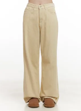 Mid-Rise Corduroy Wide-Leg Pants ON422