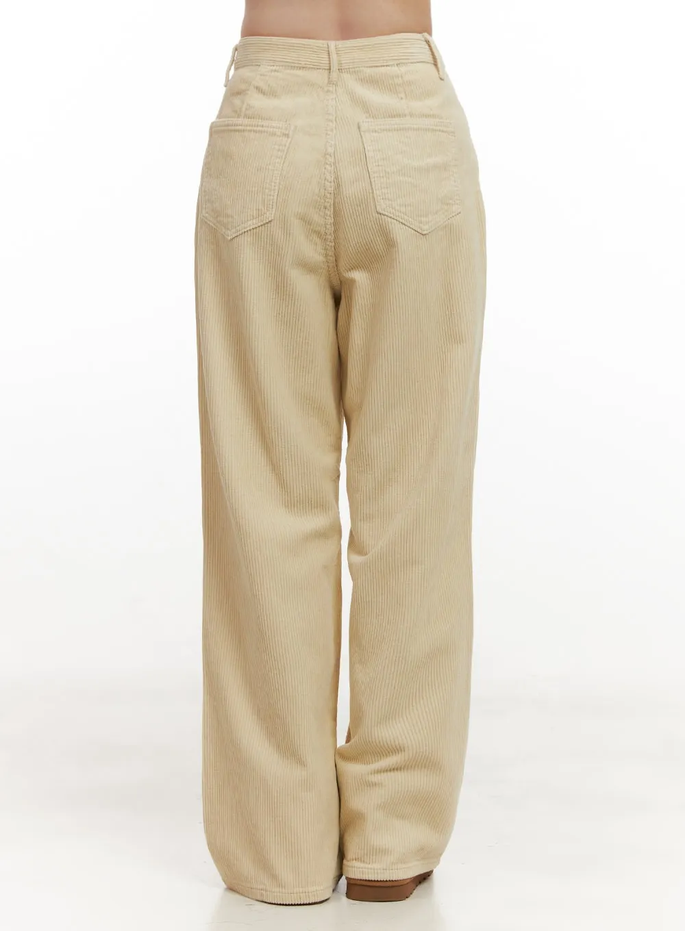 Mid-Rise Corduroy Wide-Leg Pants ON422