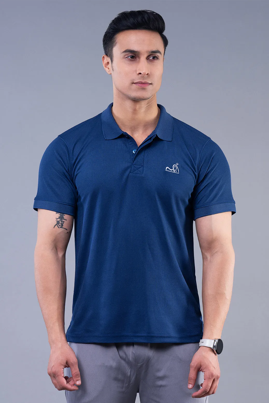 MINIMAL BUZZ CLASSIC POLO T-SHIRTS - NAVY