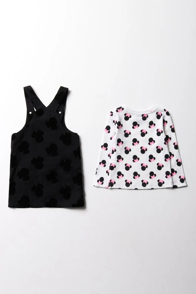 Minnie Mouse Denim Pinafore Black