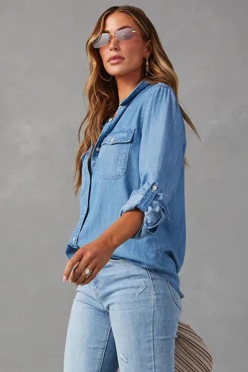 NEW!! Sadie Denim Button Down Top