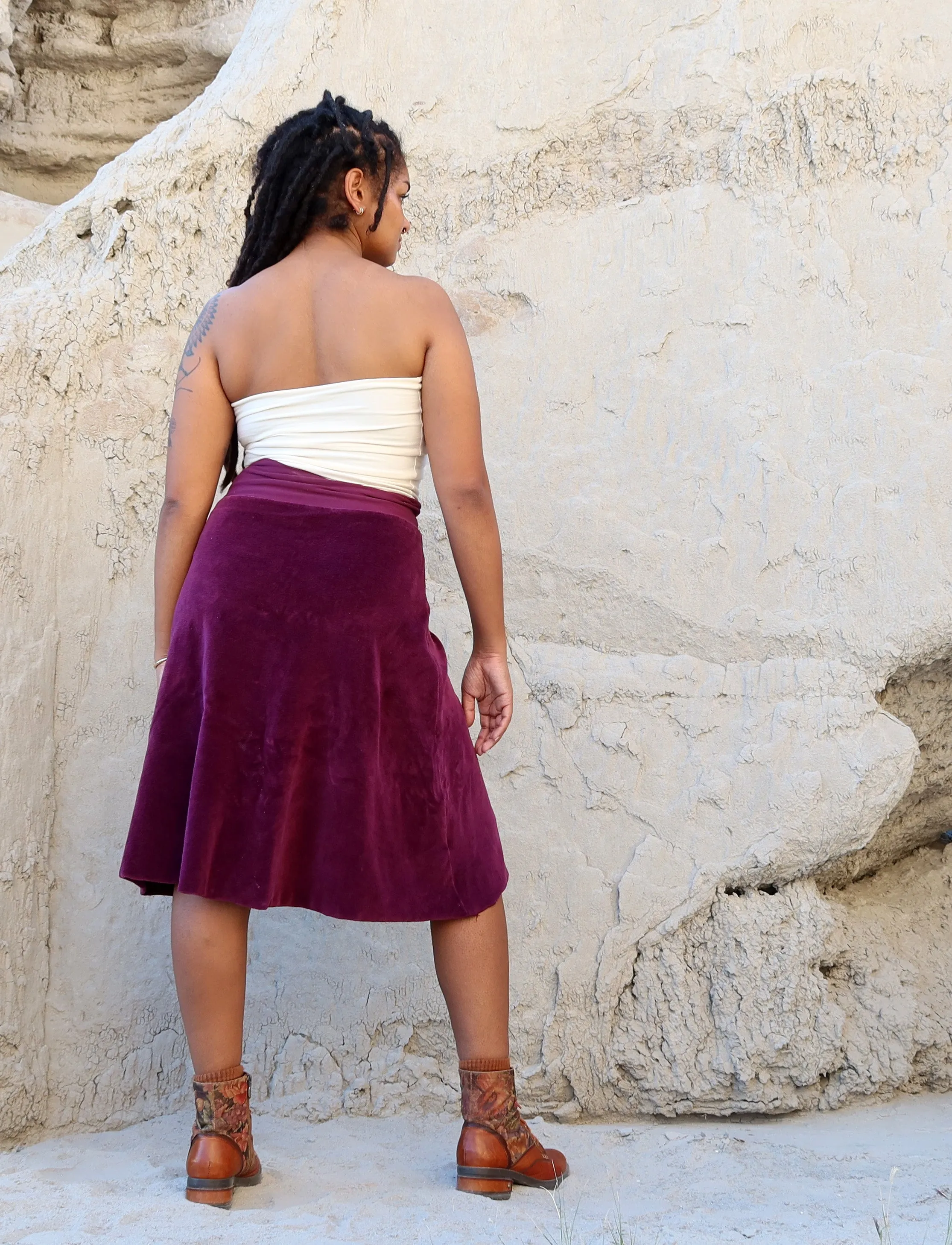 Ojai Below Knee VELOUR Skirt