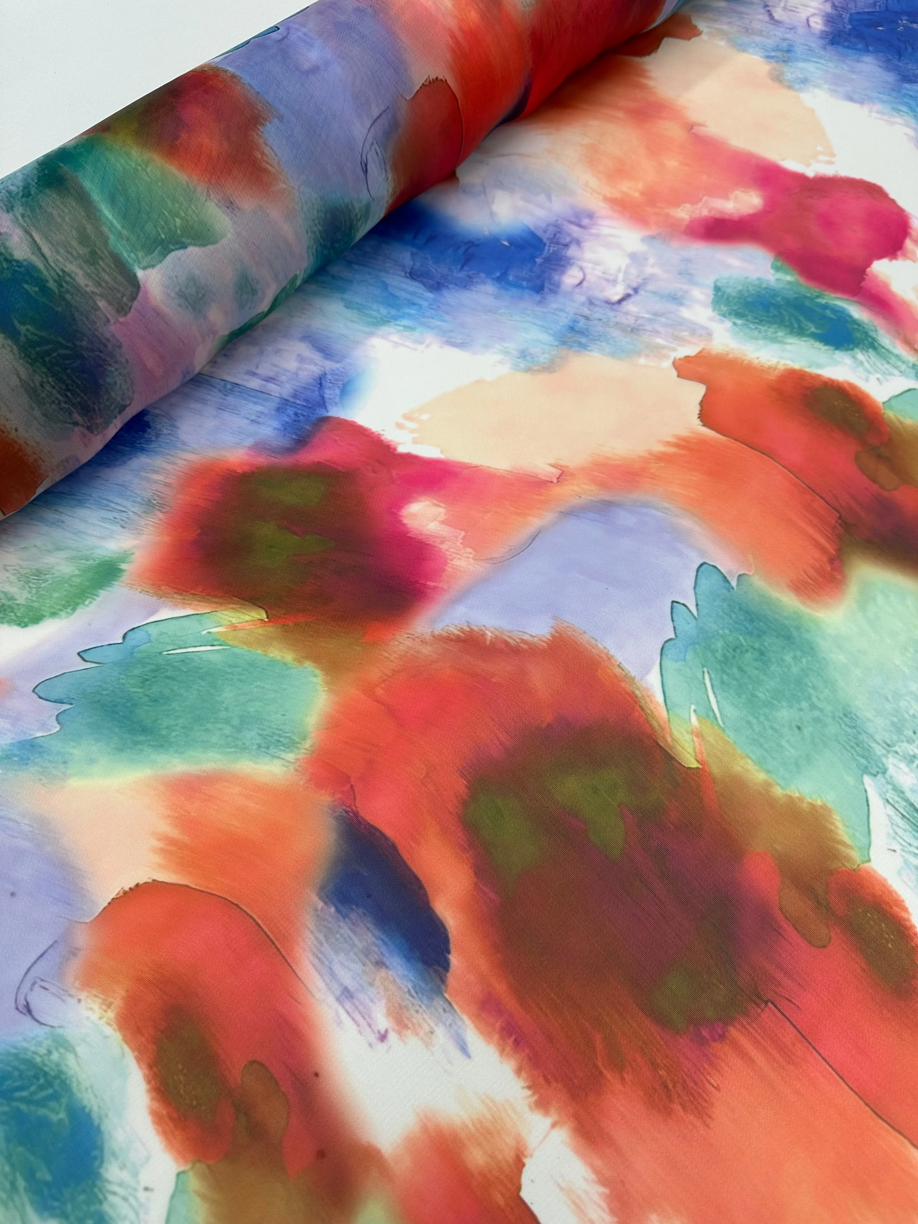 Organdy Printed - Abstract Paint multi