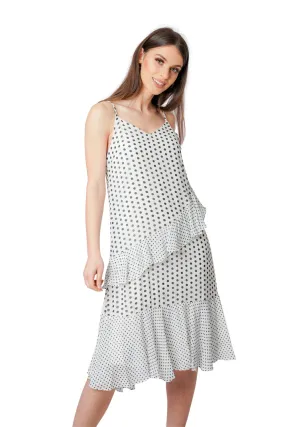 Polka Dot Ruffle Chiffon Floaty Dress