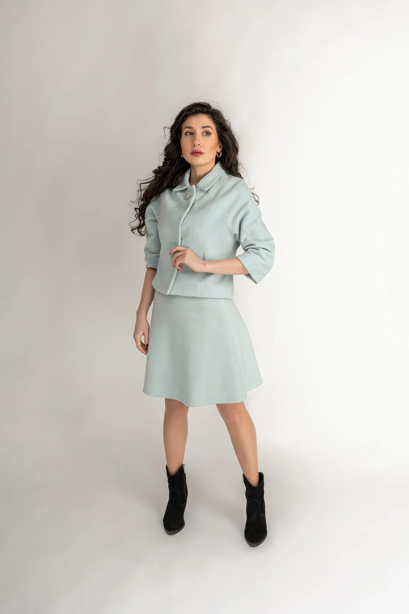 "Arielle" Flared Skirt In Mint