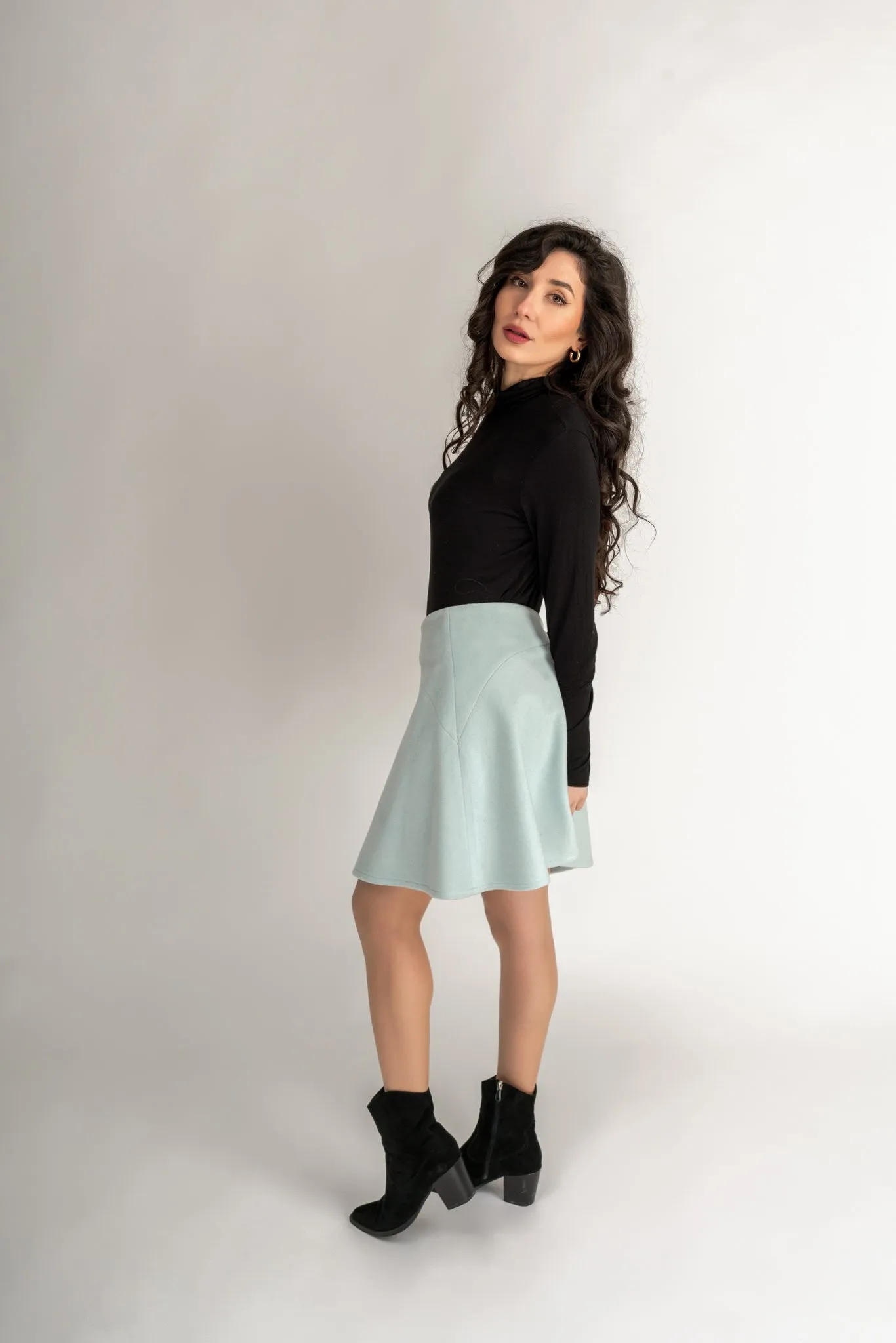 "Arielle" Flared Skirt In Mint