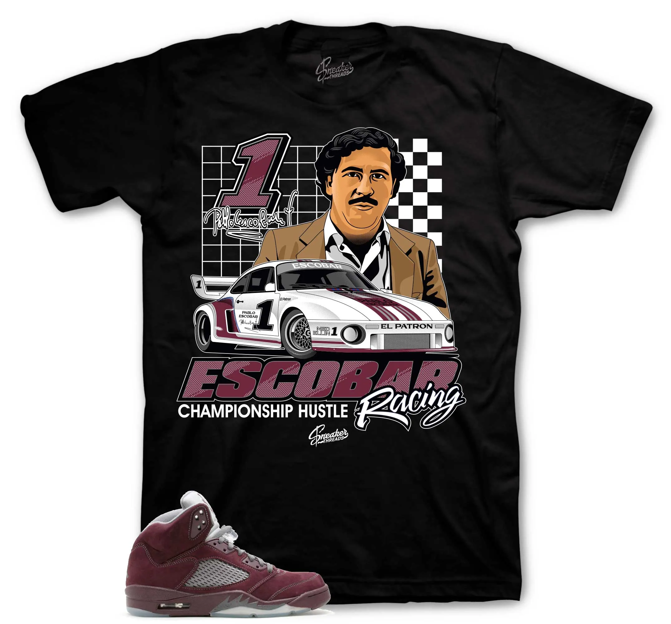 Retro 5 Burgundy Championship Racing Shirt