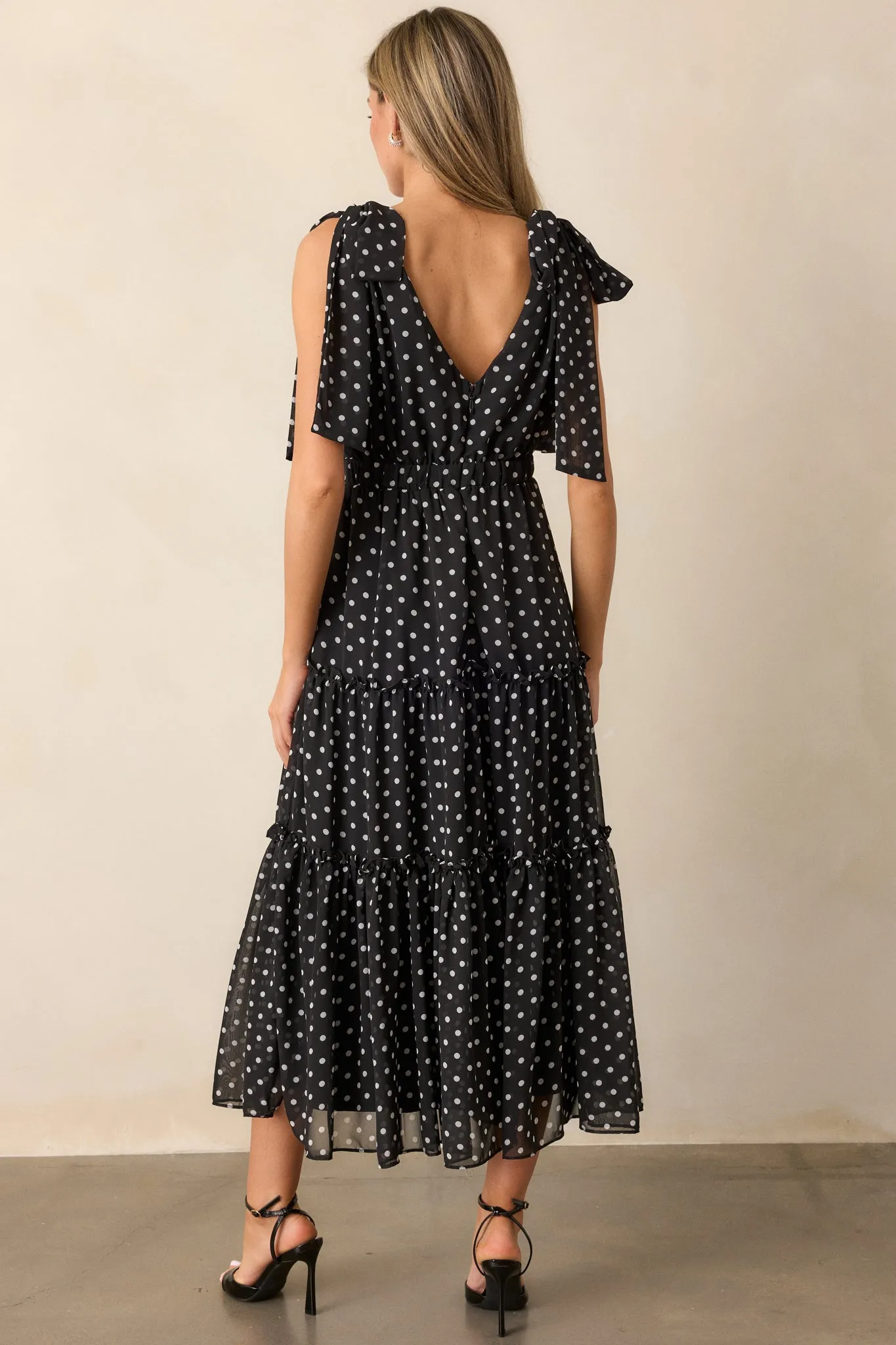 Savor The Moment Black Polka Dot Midi Dress