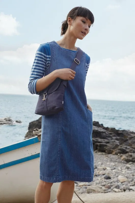 Seasalt Stone Sculpture Denim Pinafore Dress