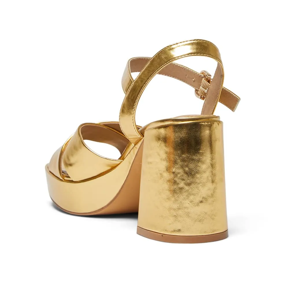 Sienna Heel in Gold Metallic