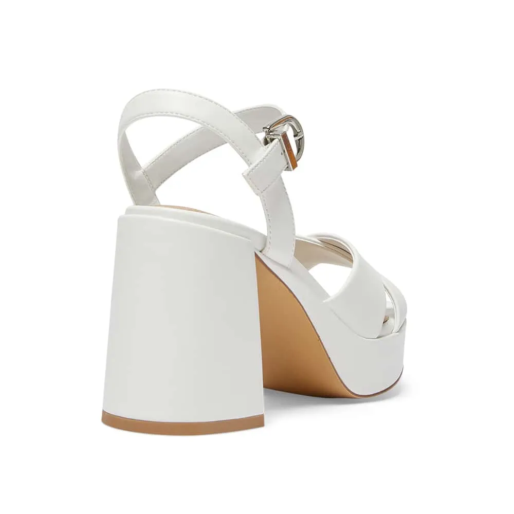 Sienna Heel in White Smooth