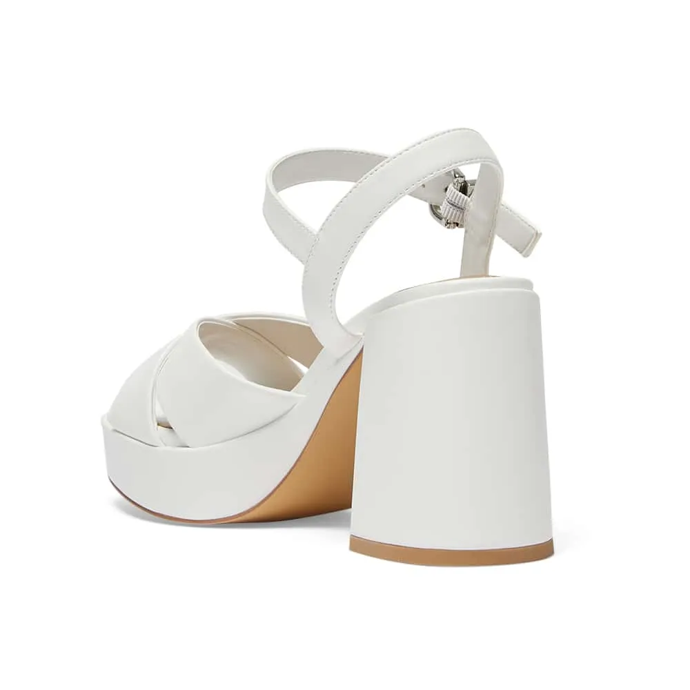 Sienna Heel in White Smooth