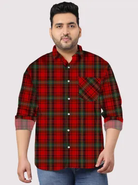 Tartan Seamless Pattern Plus Size Full Shirt