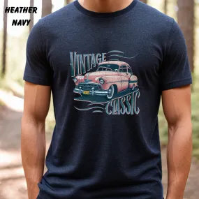 Vintage Car Shirt, Retro Car Tee, Pink Car Shirt