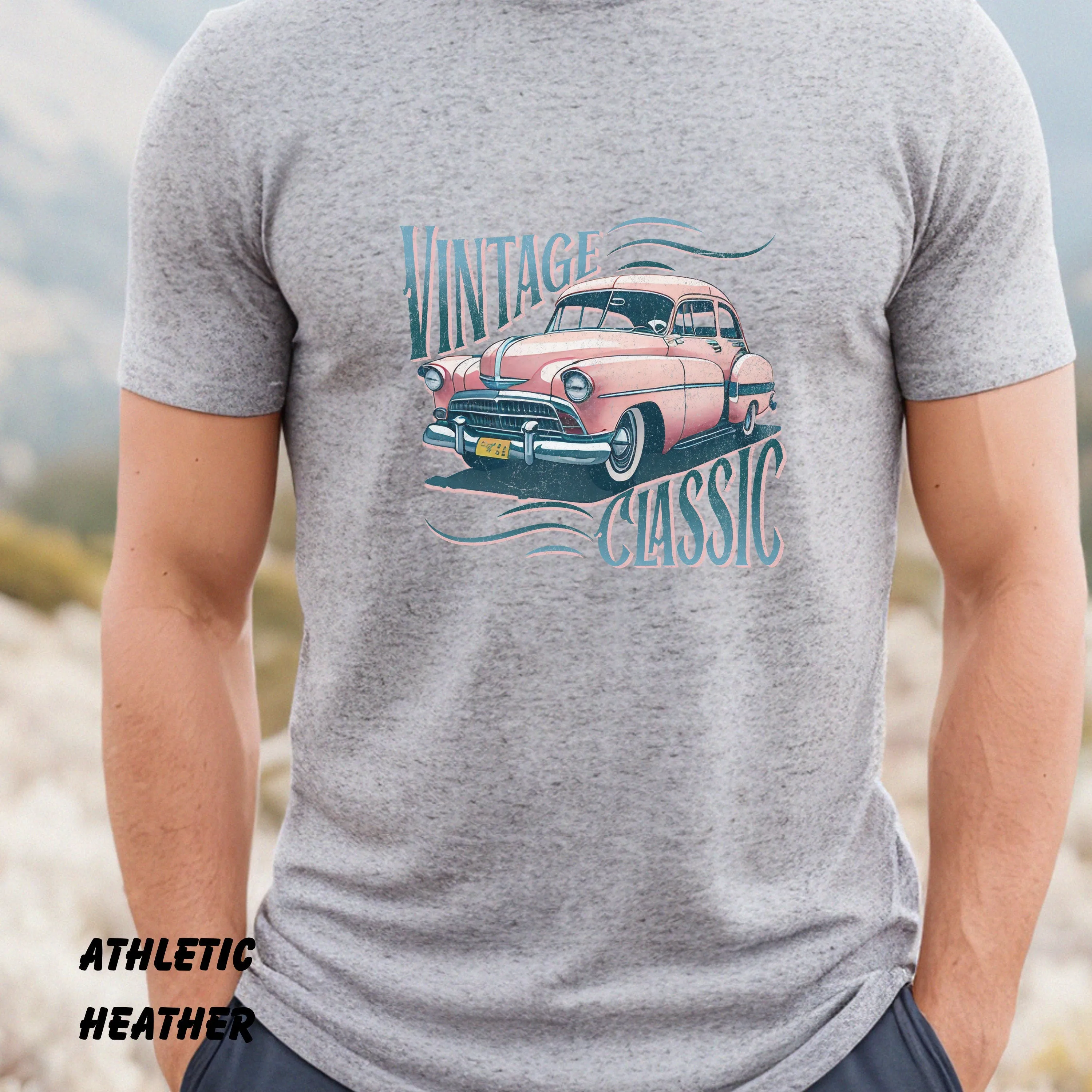 Vintage Car Shirt, Retro Car Tee, Pink Car Shirt