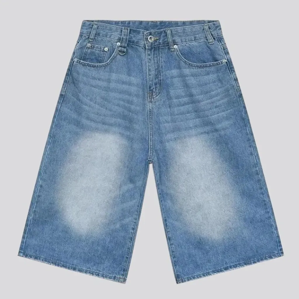 Whiskered men's denim shorts