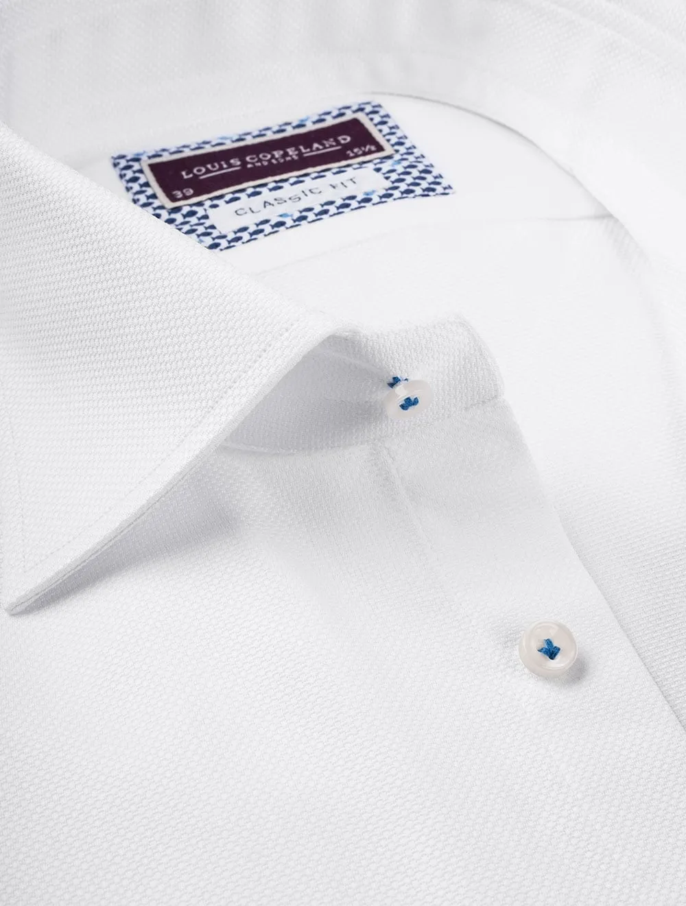 White Jersey Weave Classic Fit Shirt White/tail