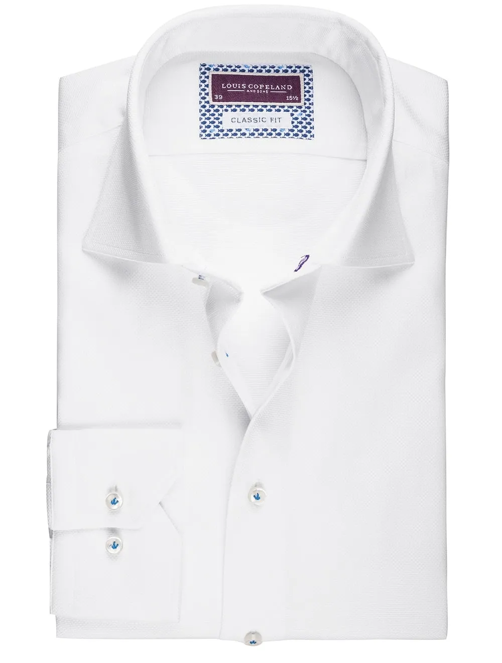 White Jersey Weave Classic Fit Shirt White/tail