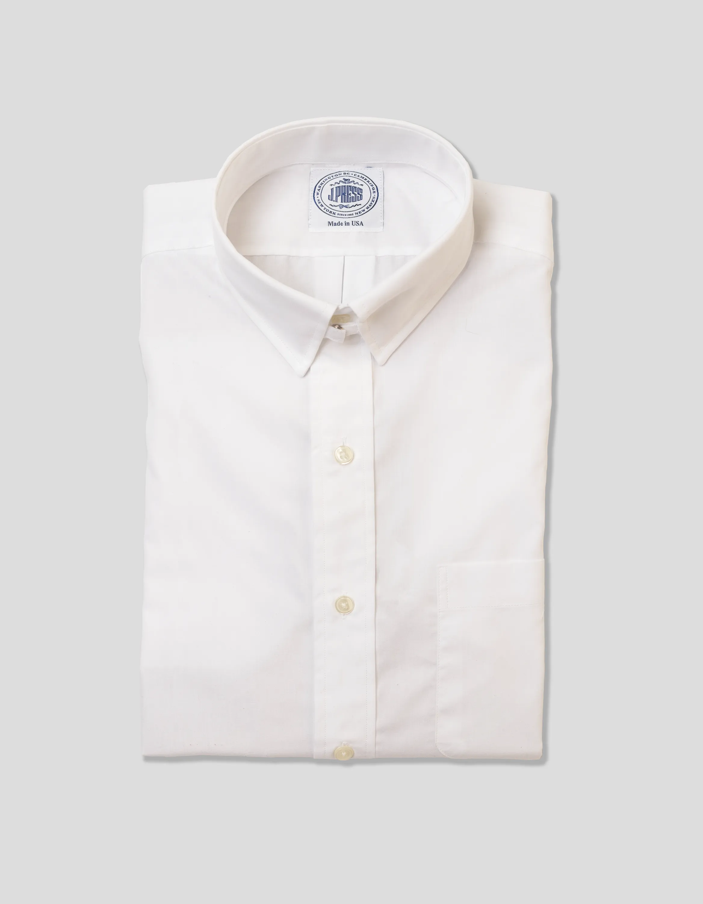 WHITE TAB COLLAR BROADCLOTH DRESS SHIRT