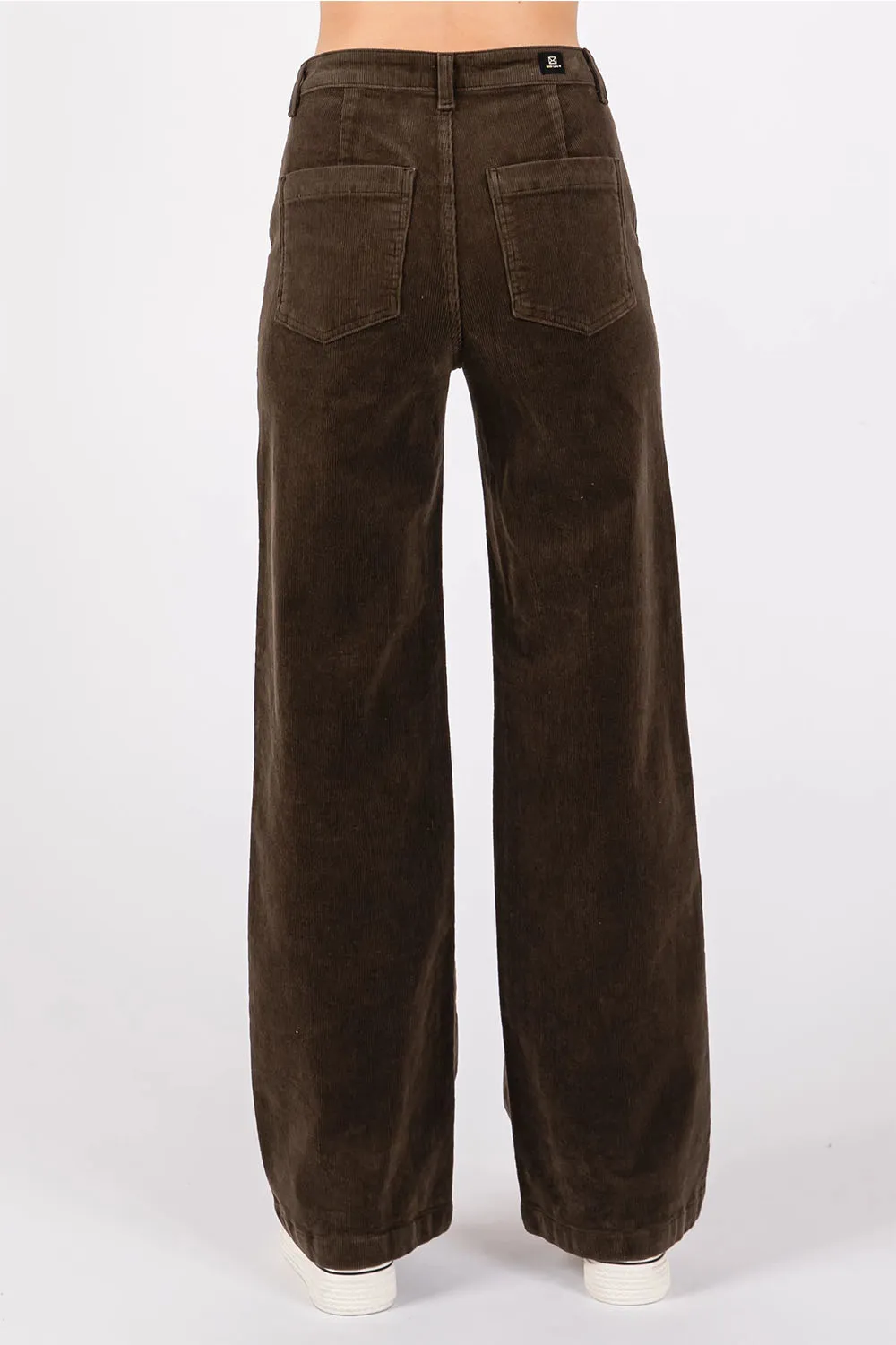 WIDE LEG STRETCH CORD TROUSER - MOSS