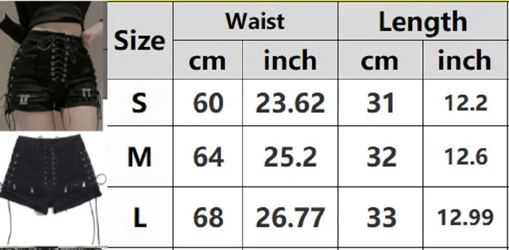 Wjczt Rosetic Bandage Sexy Denim Shorts Women Streetwear Gothic Jeans Mini High Waist Lace Up Casual Zip Black Goth Club Fashion 2021