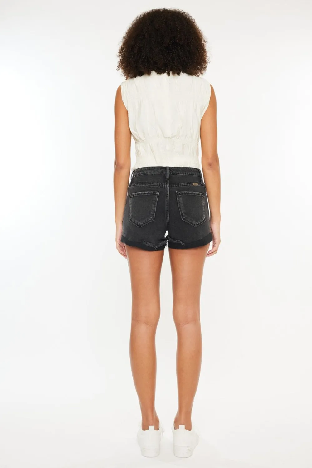 Women's Distressed High Waist Denim Shorts